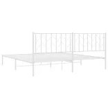 fehér fém ágykeret fejtámlával 193 x 203 cm