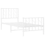 fehér fém ágykeret fej- és lábtámlával 75 x 190 cm