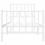 fehér fém ágykeret fej- és lábtámlával 75 x 190 cm