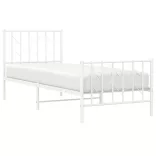 fehér fém ágykeret fej- és lábtámlával 80 x 200 cm
