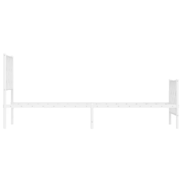 fehér fém ágykeret fej- és lábtámlával 80 x 200 cm