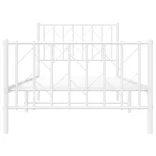 fehér fém ágykeret fej- és lábtámlával 90 x 200 cm