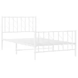fehér fém ágykeret fej- és lábtámlával 100 x 190 cm