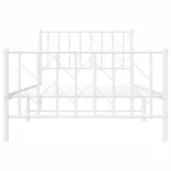 fehér fém ágykeret fej- és lábtámlával 100 x 190 cm