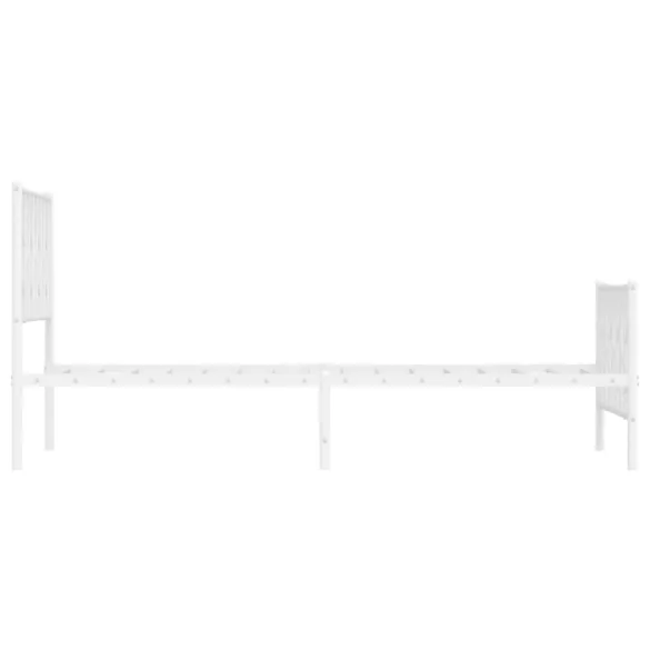 fehér fém ágykeret fej- és lábtámlával 100 x 190 cm