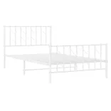 fehér fém ágykeret fej- és lábtámlával 107 x 203 cm