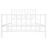 fehér fém ágykeret fej- és lábtámlával 107 x 203 cm