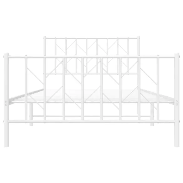fehér fém ágykeret fej- és lábtámlával 107 x 203 cm