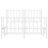 fehér fém ágykeret fej- és lábtámlával 120 x 190 cm