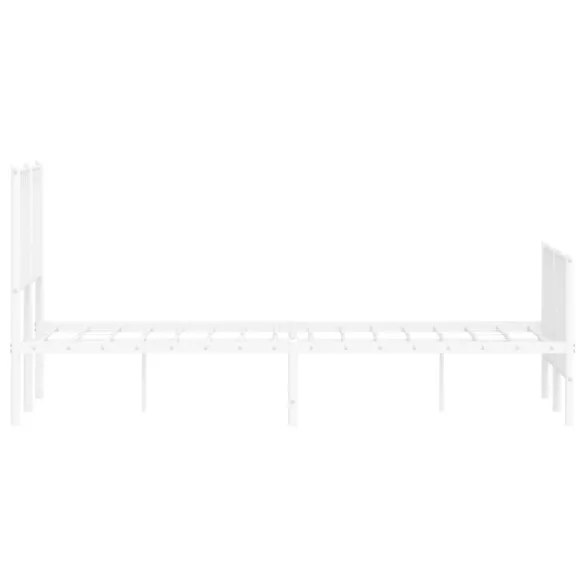 fehér fém ágykeret fej- és lábtámlával 120 x 190 cm