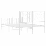 fehér fém ágykeret fej- és lábtámlával 120 x 190 cm