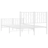 fehér fém ágykeret fej- és lábtámlával 120 x 200 cm