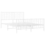 fehér fém ágykeret fej- és lábtámlával 135 x 190 cm