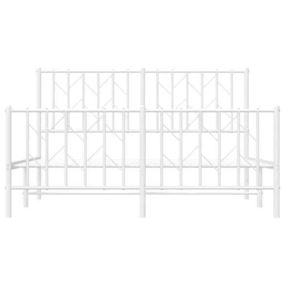 fehér fém ágykeret fej- és lábtámlával 135 x 190 cm