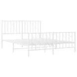 fehér fém ágykeret fej- és lábtámlával 140 x 190 cm