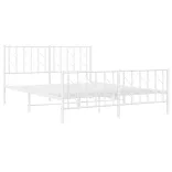 fehér fém ágykeret fej- és lábtámlával 150 x 200 cm