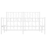 fehér fém ágykeret fej- és lábtámlával 150 x 200 cm
