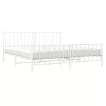 fehér fém ágykeret fej- és lábtámlával 193 x 203 cm