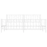 fehér fém ágykeret fej- és lábtámlával 193 x 203 cm
