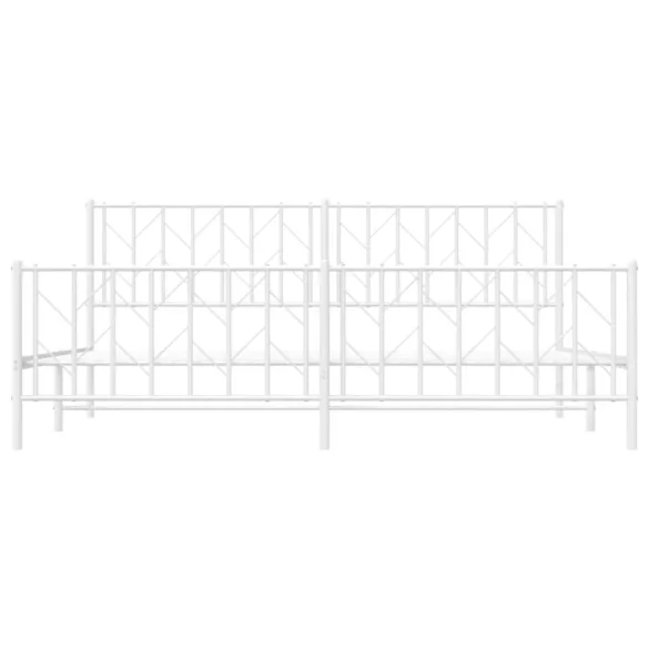 fehér fém ágykeret fej- és lábtámlával 193 x 203 cm
