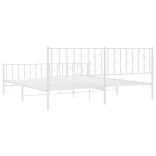 fehér fém ágykeret fej- és lábtámlával 193 x 203 cm