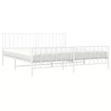 fehér fém ágykeret fej- és lábtámlával 200 x 200 cm