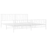 fehér fém ágykeret fej- és lábtámlával 200 x 200 cm