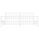 fehér fém ágykeret fej- és lábtámlával 200 x 200 cm