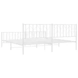 fehér fém ágykeret fej- és lábtámlával 200 x 200 cm