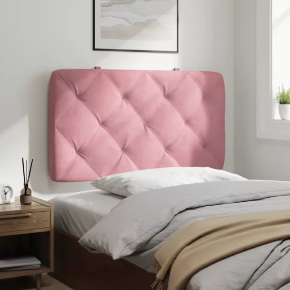 rózsaszín bársony fejtámla párna 90 cm