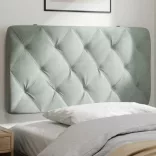 világosszürke bársony fejtámla párna 100 cm