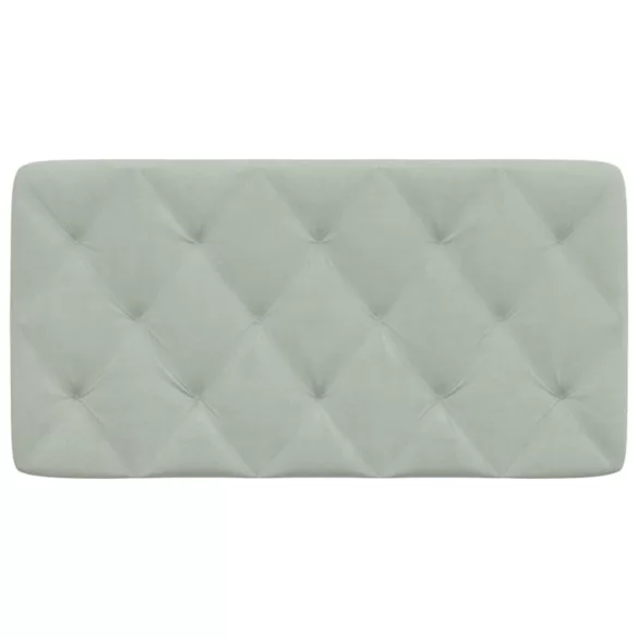 világosszürke bársony fejtámla párna 100 cm