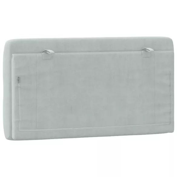 világosszürke bársony fejtámla párna 100 cm