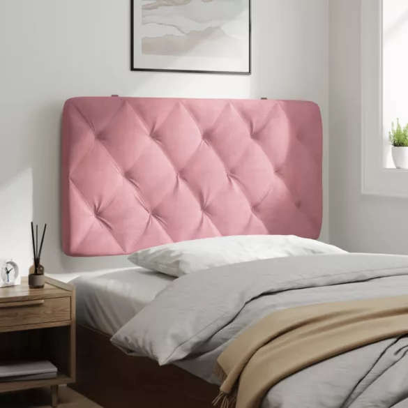 rózsaszín bársony fejtámla párna 100 cm