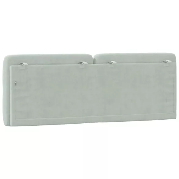 világosszürke bársony fejtámla párna 120 cm