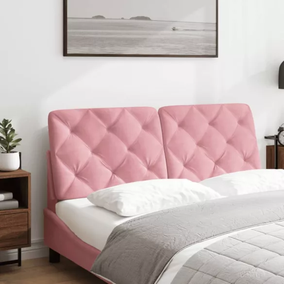 rózsaszín bársony fejtámla párna 120 cm