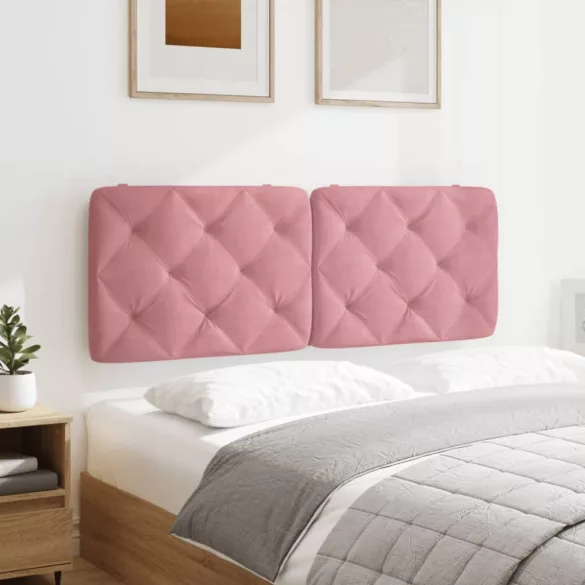 rózsaszín bársony fejtámla párna 120 cm