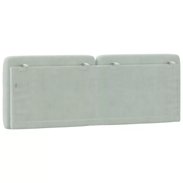 világosszürke bársony fejtámla párna 140 cm