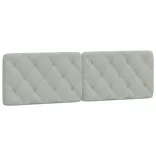 világosszürke bársony fejtámla párna 160 cm