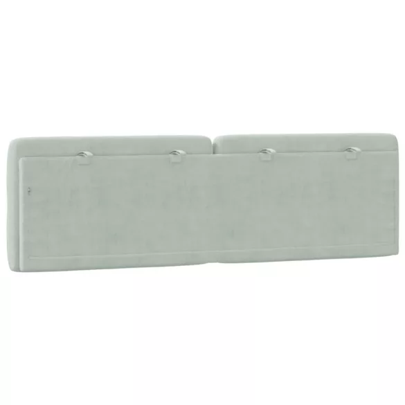 világosszürke bársony fejtámla párna 160 cm