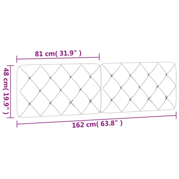 világosszürke bársony fejtámla párna 160 cm