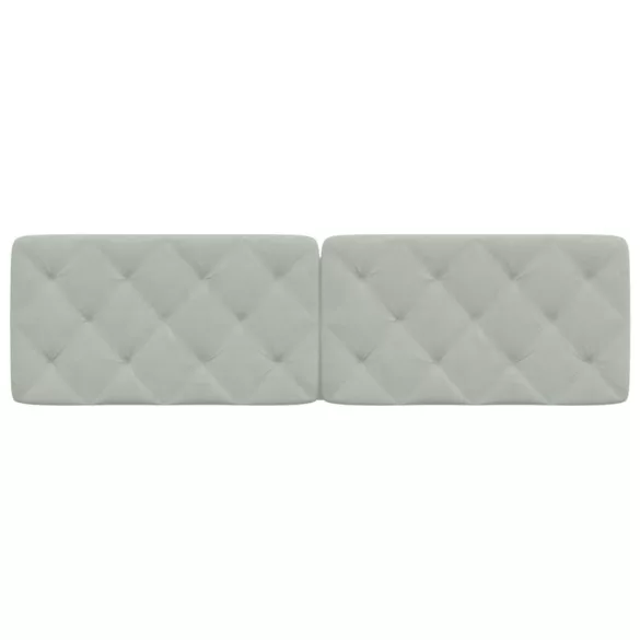 világosszürke bársony fejtámla párna 180 cm