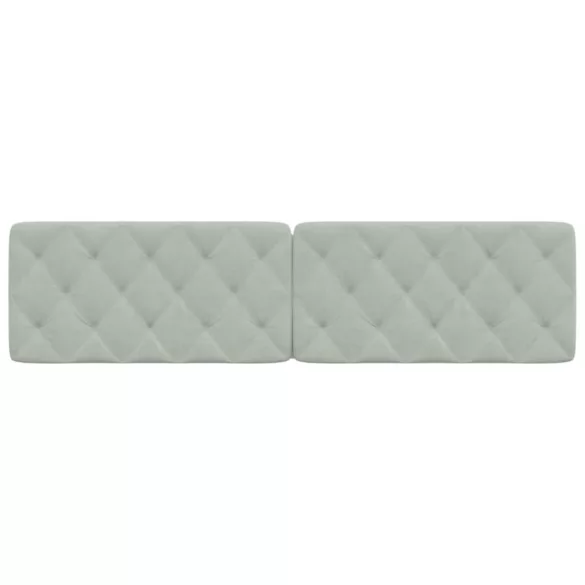 világosszürke bársony fejtámla párna 200 cm