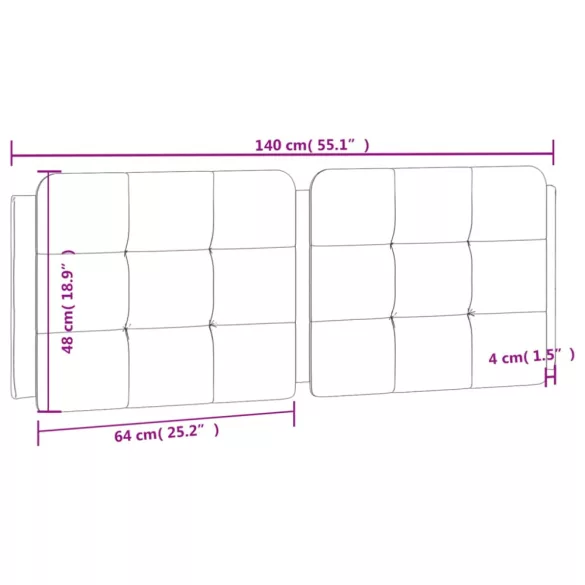cappuccino színű műbőr fejtámla párna Zadar 140 cm