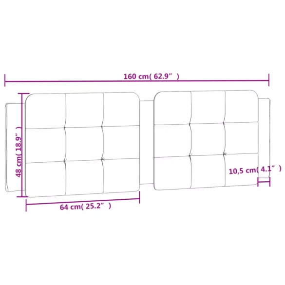 szürke műbőr fejtámla párna Zadar 160 cm