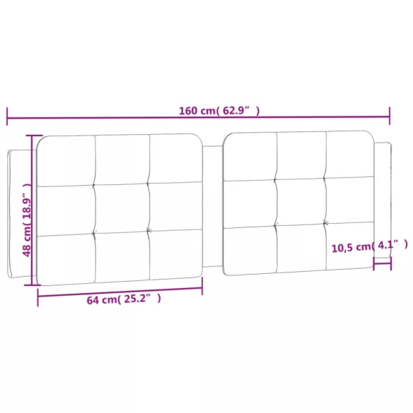 cappuccino színű műbőr fejtámla párna Zadar 160 cm