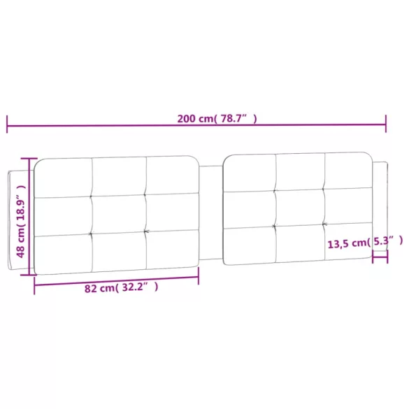 szürke műbőr fejtámla párna Zadar 200 cm
