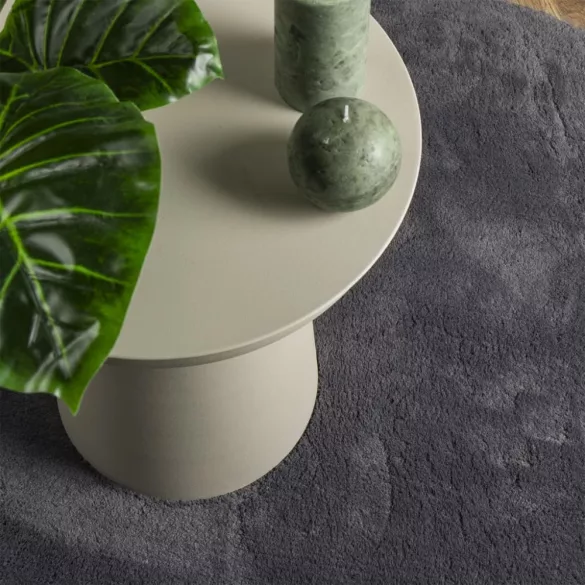 HUARTE antracit rövid szálú puha és mosható szőnyeg Ø 120 cm