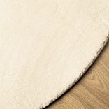 HUARTE krémszínű rövid szálú puha és mosható szőnyeg Ø 80 cm