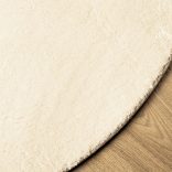 HUARTE krémszínű rövid szálú puha és mosható szőnyeg Ø 120 cm